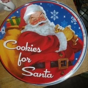 NWT! Cookies for santa plate